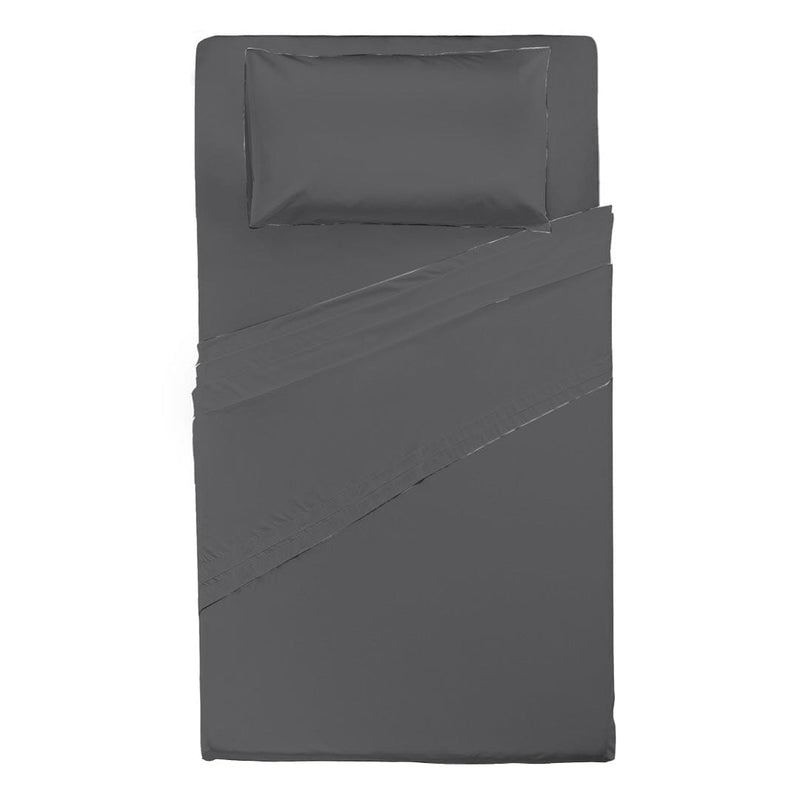 Completo Letto Piazza e Mezza in Cotone - Tinta Unita Grigio Scuro - Amo La Casa Shop