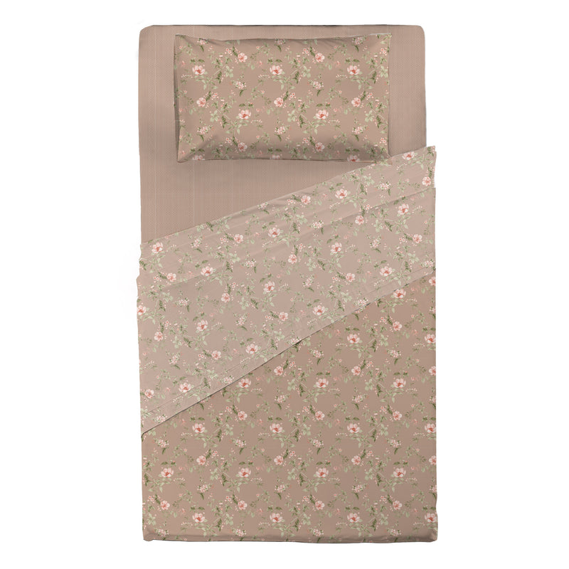 Completo Letto Piazza e Mezza con Stampa Atelier - Fantasia Pauline Beige