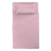 Completo Letto Piazza e Mezza in Cotone - Tinta Unita Rosa - Amo La Casa Shop