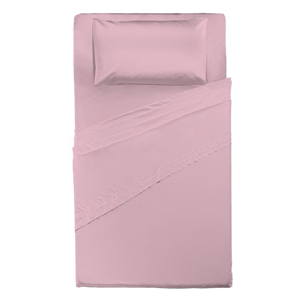Completo Letto Piazza e Mezza in Cotone - Tinta Unita Rosa - Amo La Casa Shop