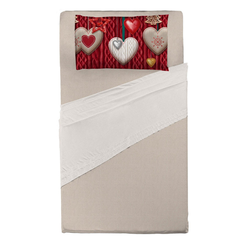 Completo Letto Piazza e Mezza con Stampa Digitale - Fantasia Alpine Aura Sharline Red - Amo La Casa Shop