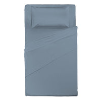 Happidea Completo Letto Piazza e Mezza in Cotone Tinta Unita Azzurro Tinta Unita Polvere
