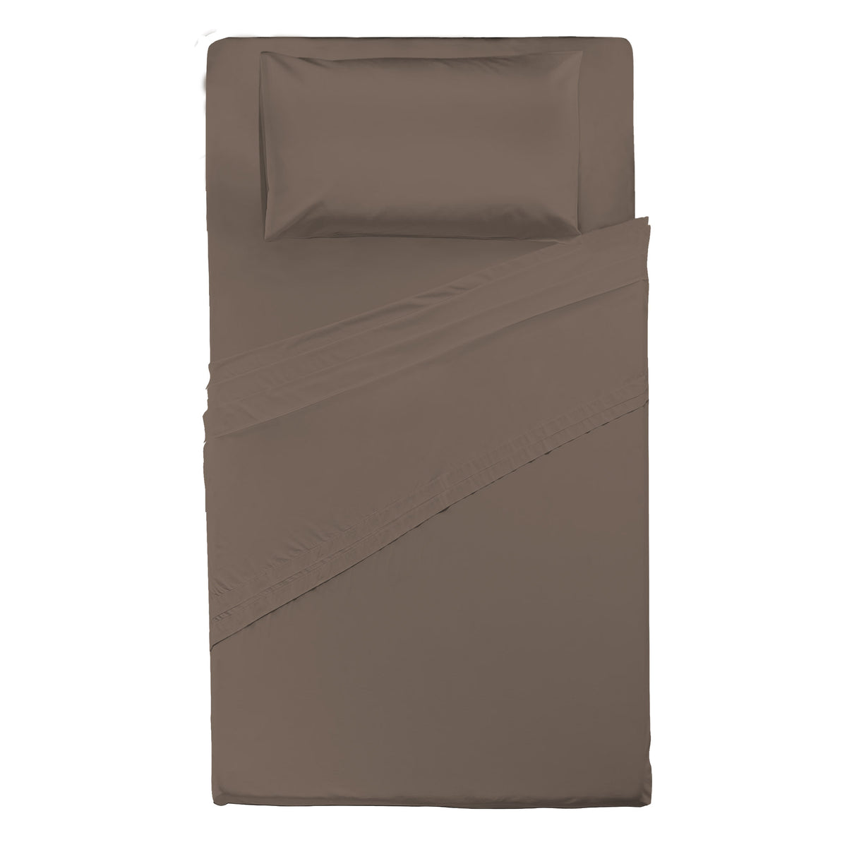 Happidea Completo Letto Piazza e Mezza in Cotone Tinta Unita Biscotto