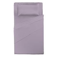Happidea Completo Letto Piazza e Mezza in Cotone Tinta Unita Glicine