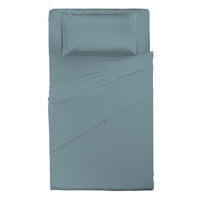 Happidea Completo Letto Piazza e Mezza in Cotone Tinta Unita Tinta Laguna