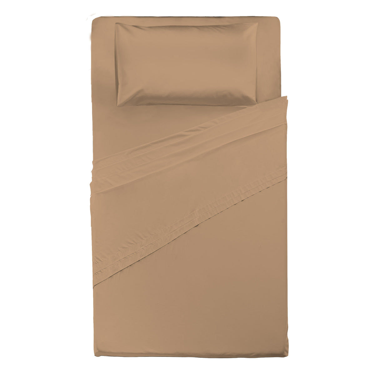 Happidea Completo Letto Piazza e Mezza in Cotone Tinta Unita Ochre
