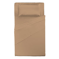 Happidea Completo Letto Piazza e Mezza in Cotone Tinta Unita Ochre