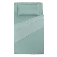 Completo Letto Piazza e Mezza in Cotone - Tinta Unita Verde Chiaro - Amo La Casa Shop