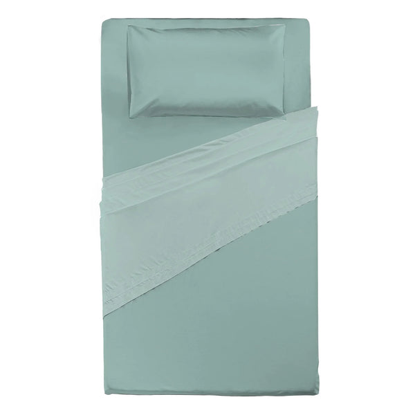 Completo Letto Piazza e Mezza in Cotone - Tinta Unita Verde Chiaro - Amo La Casa Shop