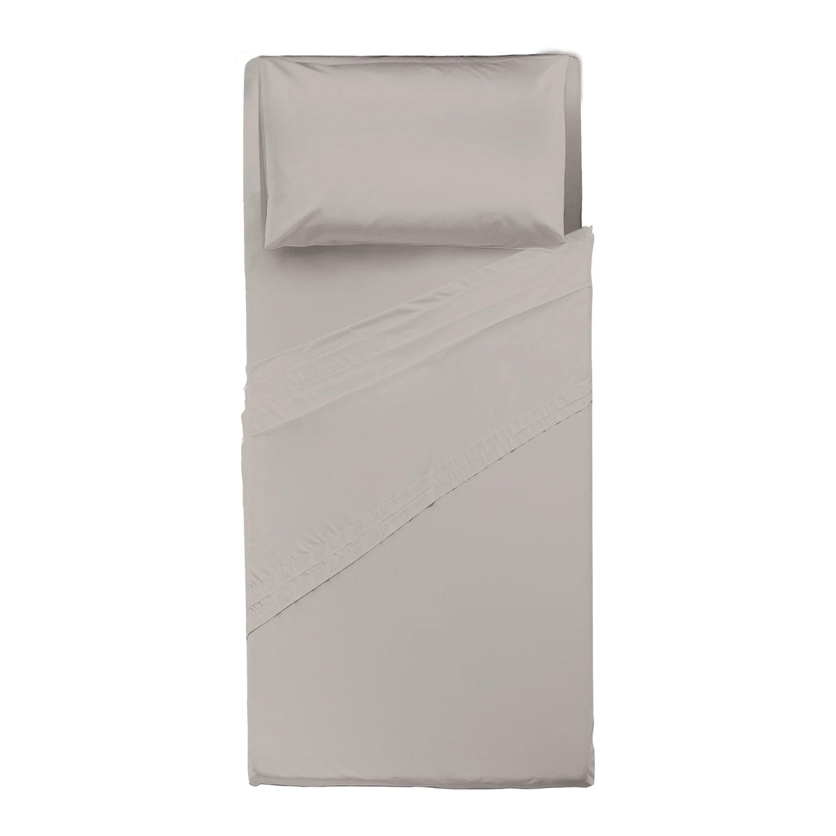 Completo Letto Singolo in Cotone Atelier Fragrance Tinta Unita Ash Grey