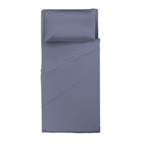 Completo Letto Singolo in Cotone Atelier Fragrance Tinta Unita Blue