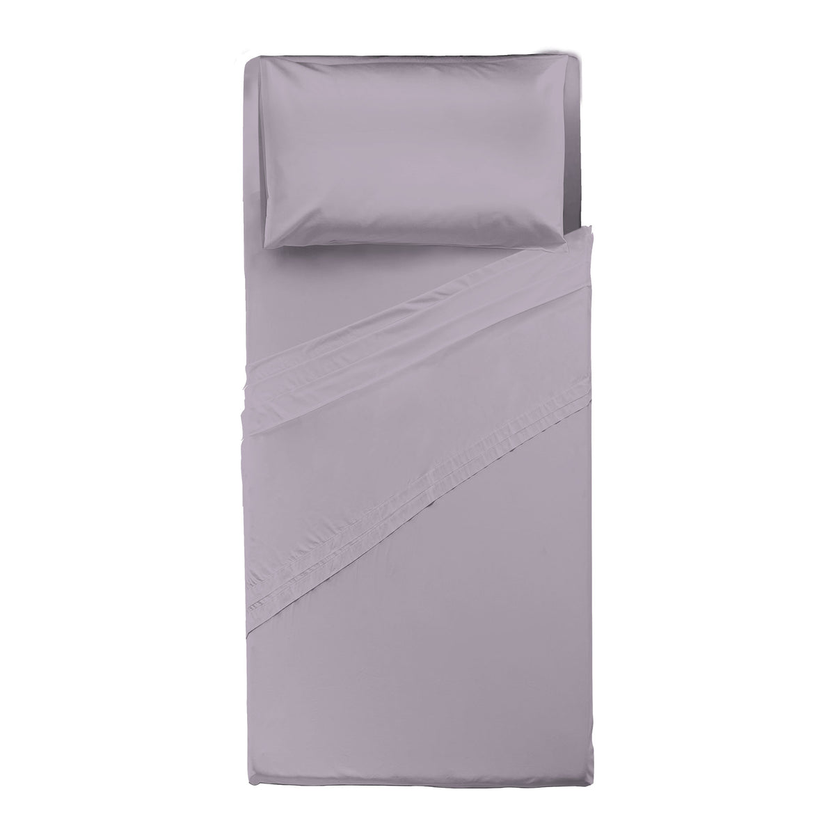 Completo Letto Singolo in Cotone Atelier Fragrance Tinta Unita Lilac