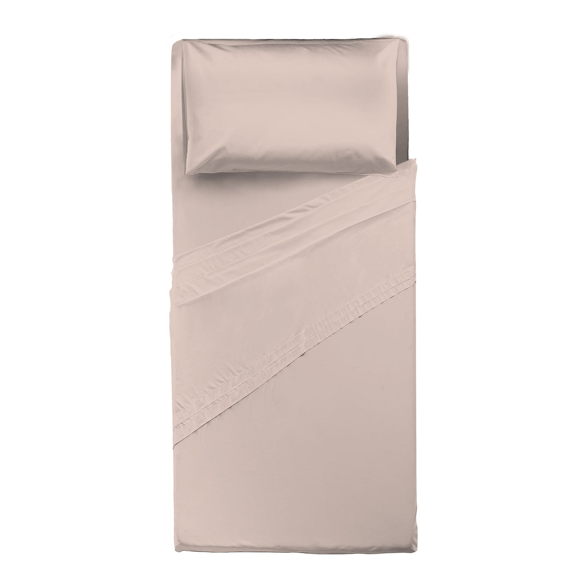 Completo Letto Singolo in Cotone Atelier Fragrance Tinta Unita Powder Pink