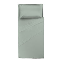 Completo Letto Singolo in Cotone Atelier Fragrance Tinta Unita Sage Green
