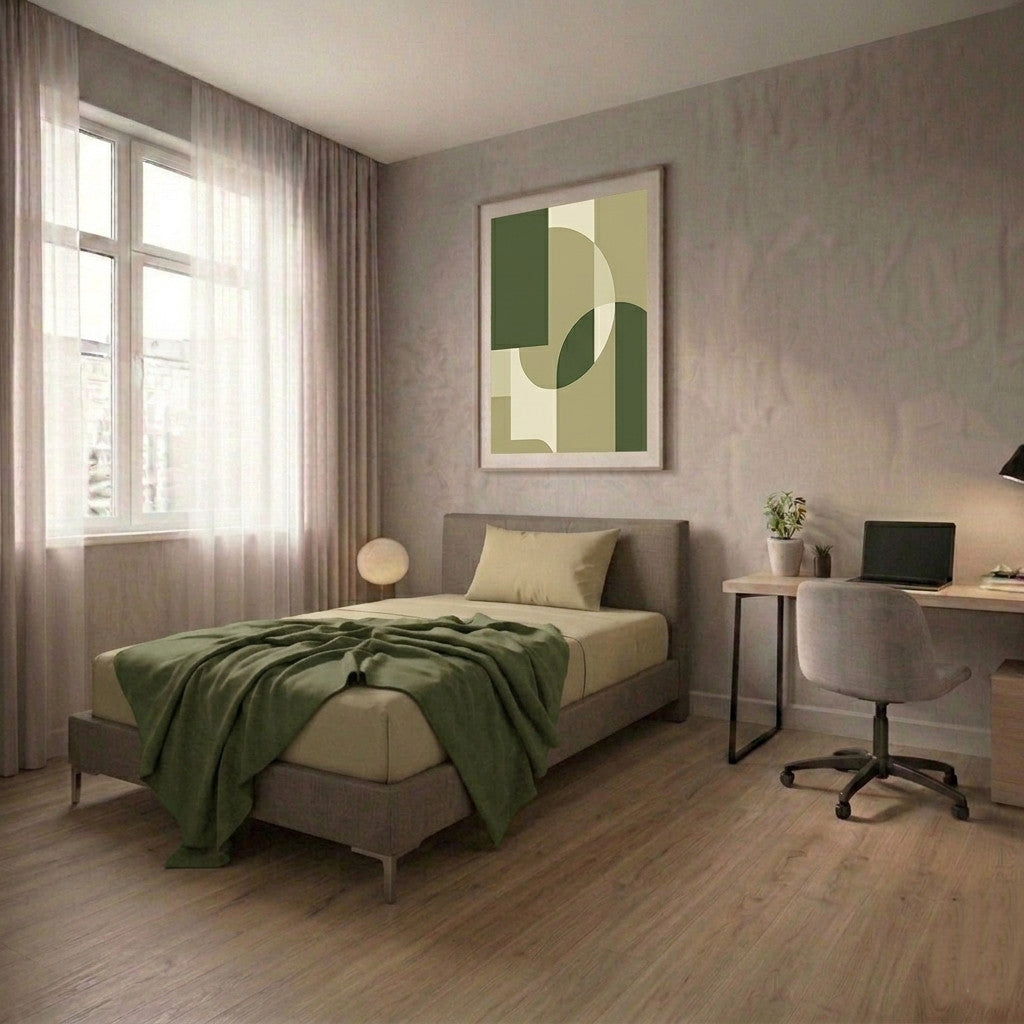 Completo Letto Singolo in Cotone Atelier Fragrance Tinta Unita Sand