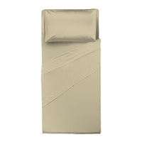 Completo Letto Singolo in Cotone Atelier Fragrance Tinta Unita Sand