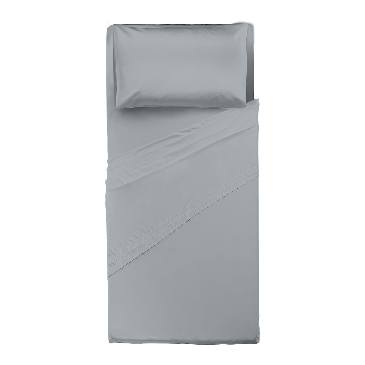 Completo Letto Singolo in Cotone Atelier Fragrance Tinta Unita Silver Sky