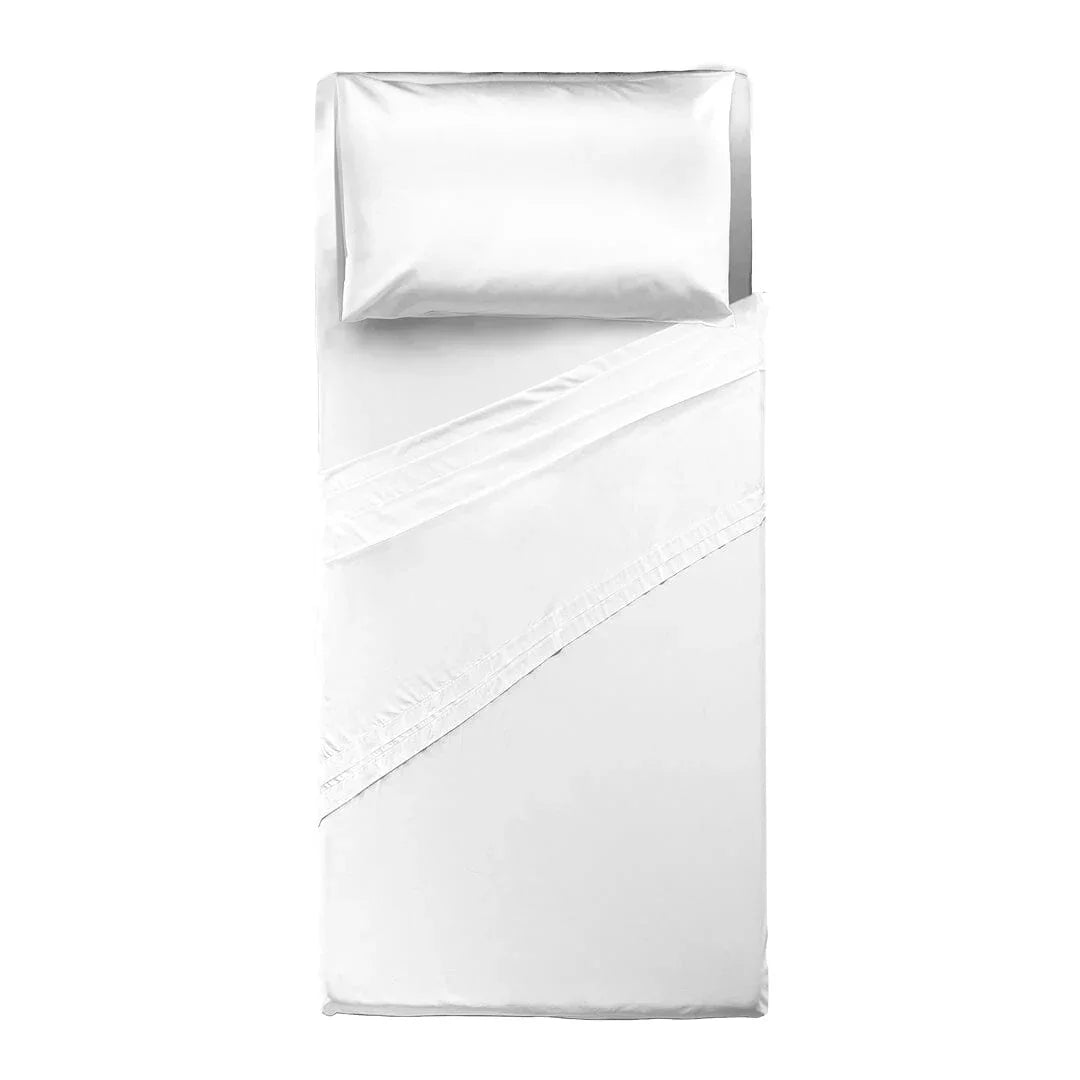 Completo Letto Singolo in Cotone - Tinta Unita Bianco - Amo La Casa Shop