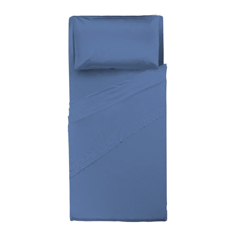 Completo Letto Singolo in Cotone - Tinta Unita Blu Royal - Amo La Casa Shop