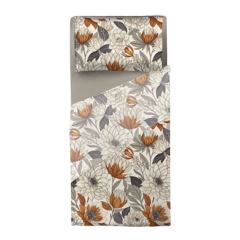 Completo Letto Singolo con Stampa - Fantasia Brandy Colette Beige - Amo La Casa Shop