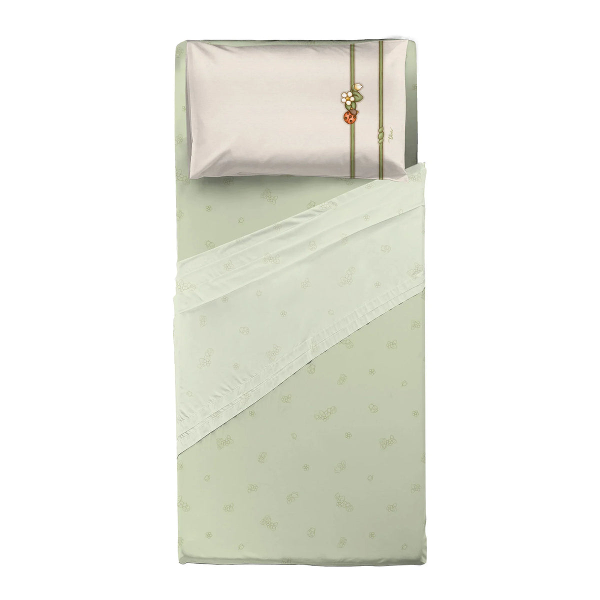 THUN® Completo Letto Singolo in Cotone Country Bloom Green - Amo La Casa Shop