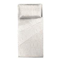Completo Letto Singolo in Cotone con Stampa Danjel Beige