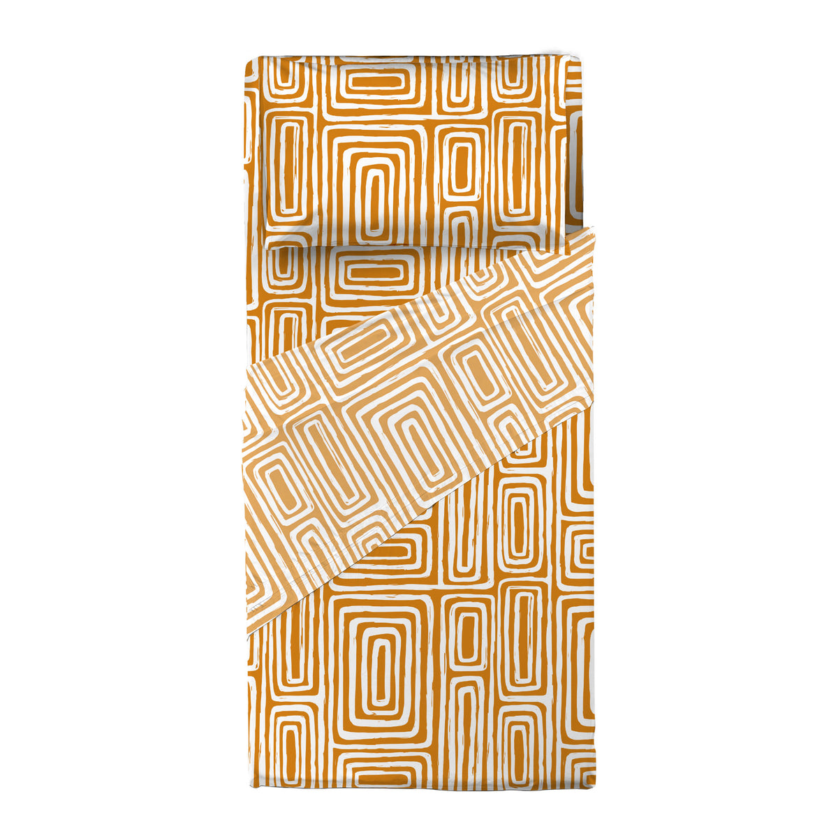 Completo Letto Singolo in Cotone con Stampa Danjel Rust