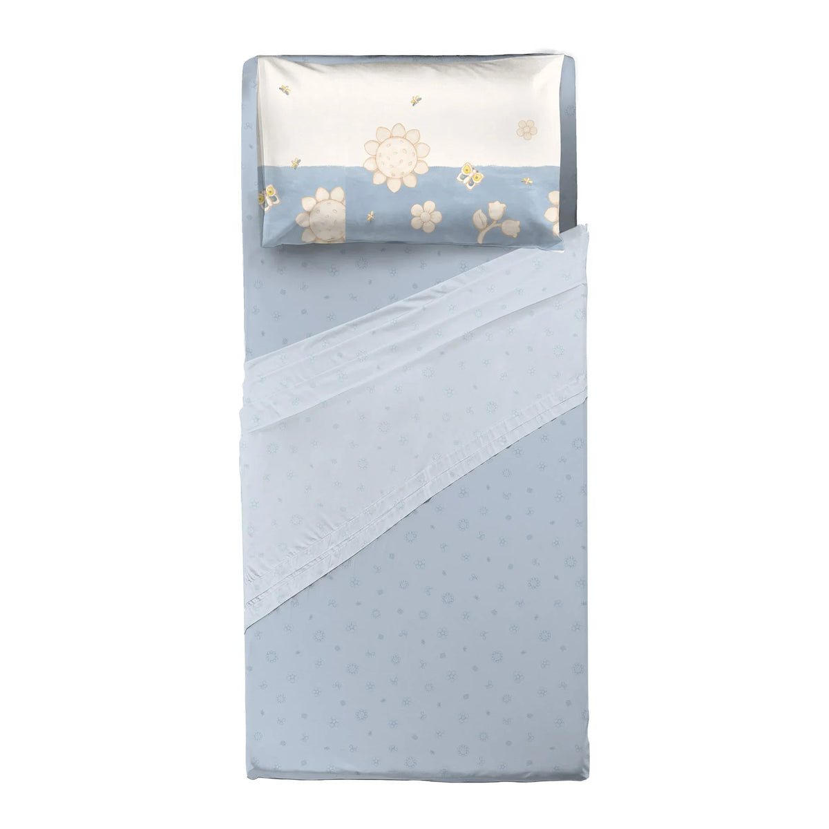 THUN® Completo Letto Singolo in Cotone Elegance Azzurro - Amo La Casa Shop