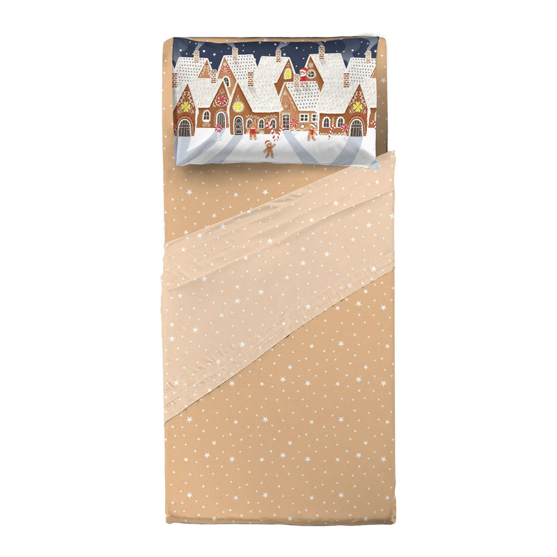 Completo Letto Singolo con Stampa Digitale - Fantasia Sierra Sugar Gingerbread Multicolor - Amo La Casa Shop