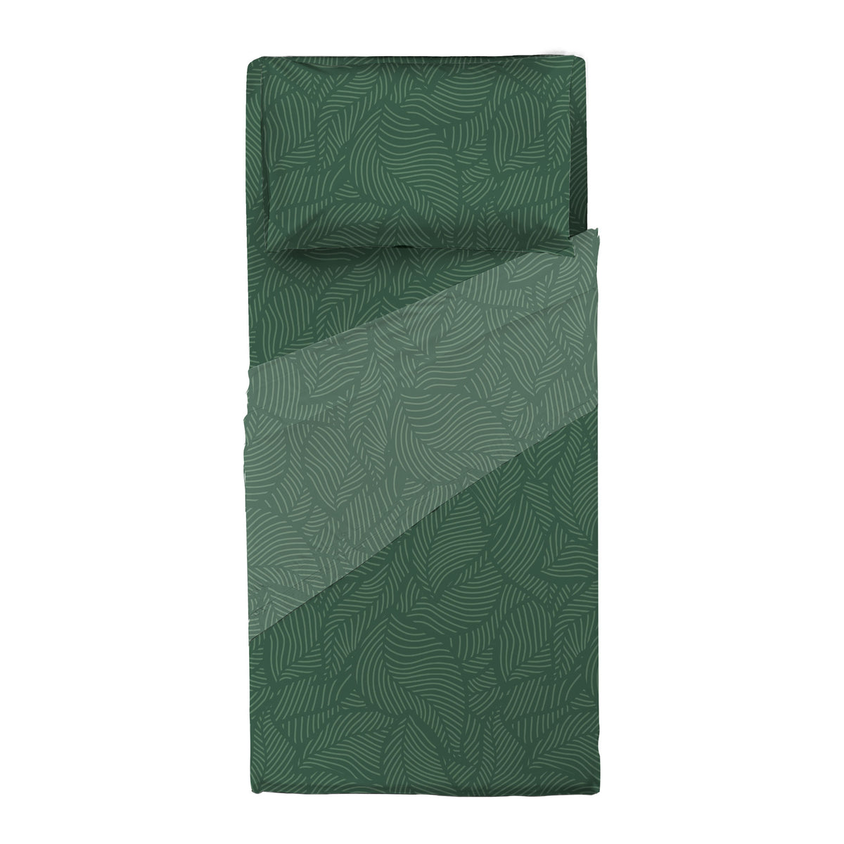 Completo Letto Singolo in Cotone con Stampa Gylfe Green