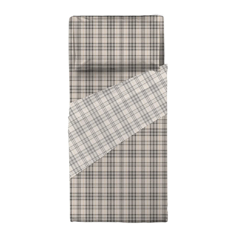 Completo Letto Singolo in Cotone con Stampa - Fantasia Himalayan Home Kody Grey - Amo La Casa Shop