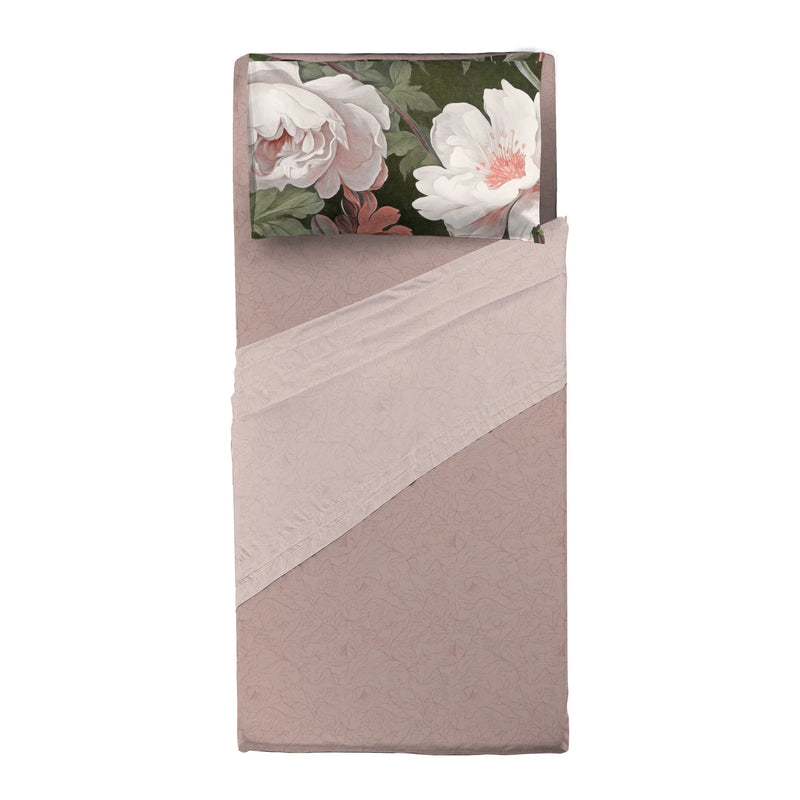 Completo Letto Singolo in Cotone con Stampa Digitale - Fantasia Absinthe Margaux Verde - Amo La Casa Shop