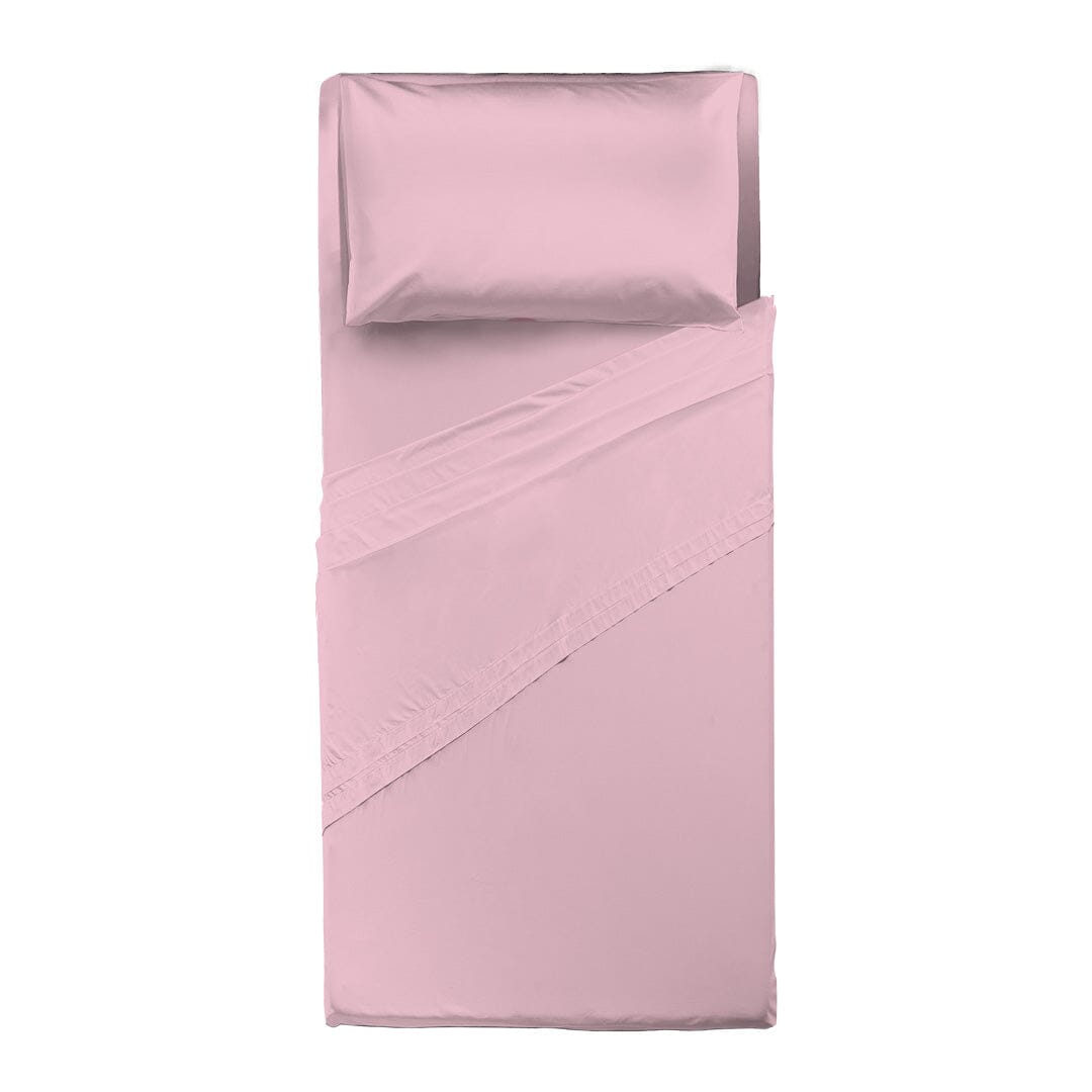 Completo Letto Singolo in Cotone - Tinta Unita Rosa - Amo La Casa Shop