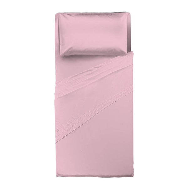 Completo Letto Singolo in Cotone - Tinta Unita Rosa - Amo La Casa Shop