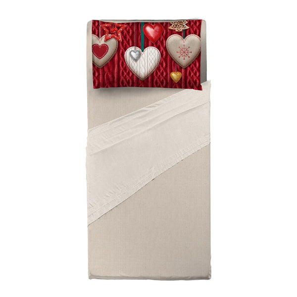 Completo Letto Singolo con Stampa Digitale - Fantasia Alpine Aura Sharline Red - Amo La Casa Shop