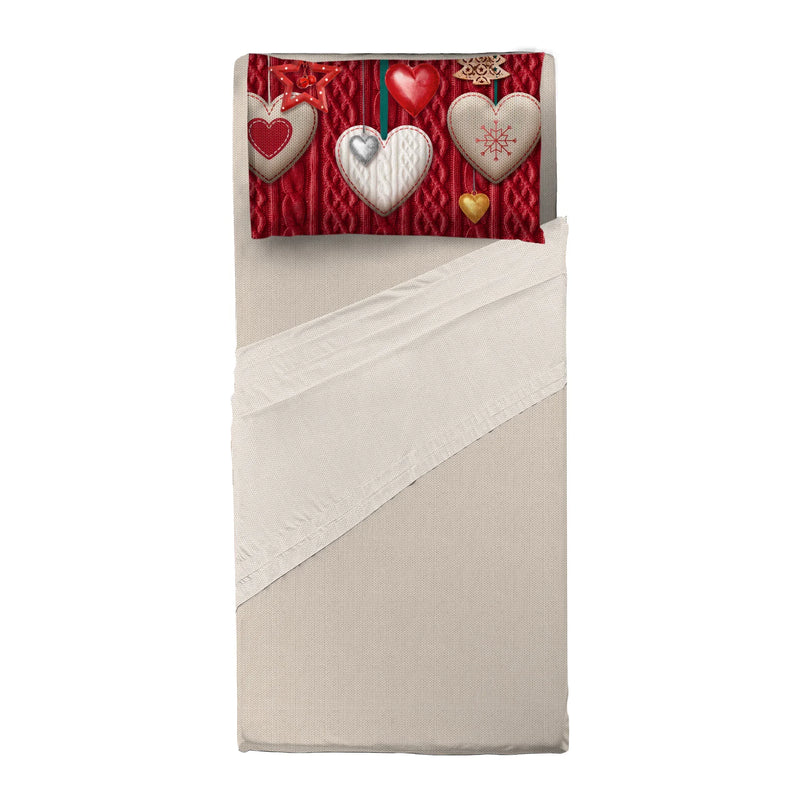 Completo Letto Singolo con Stampa Digitale - Fantasia Alpine Aura Sharline Red - Amo La Casa Shop