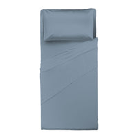Happidea Completo Letto Singolo in Cotone Tinta Unita Azzurro Tinta Unita Polvere