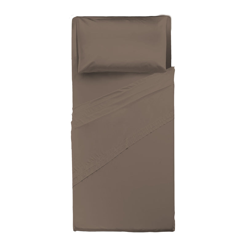 Happidea Completo Letto Singolo in Cotone Tinta Unita Biscotto