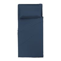 Happidea Completo Letto Singolo in Cotone Tinta Unita Blu Profondo