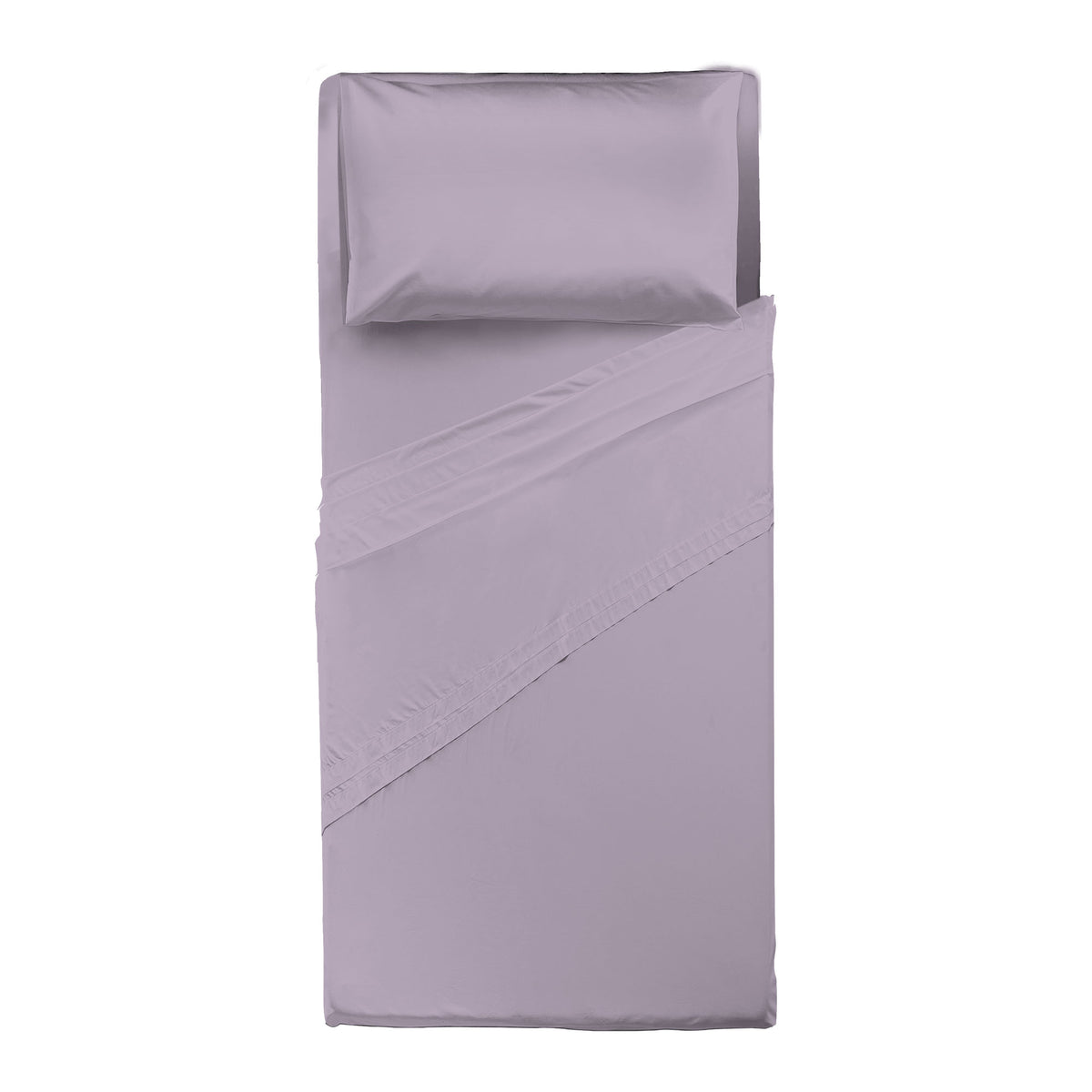 Happidea Completo Letto Singolo in Cotone Tinta Unita Glicine