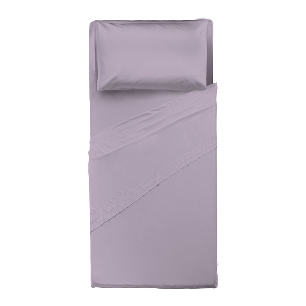 Happidea Completo Letto Singolo in Cotone Tinta Unita Glicine