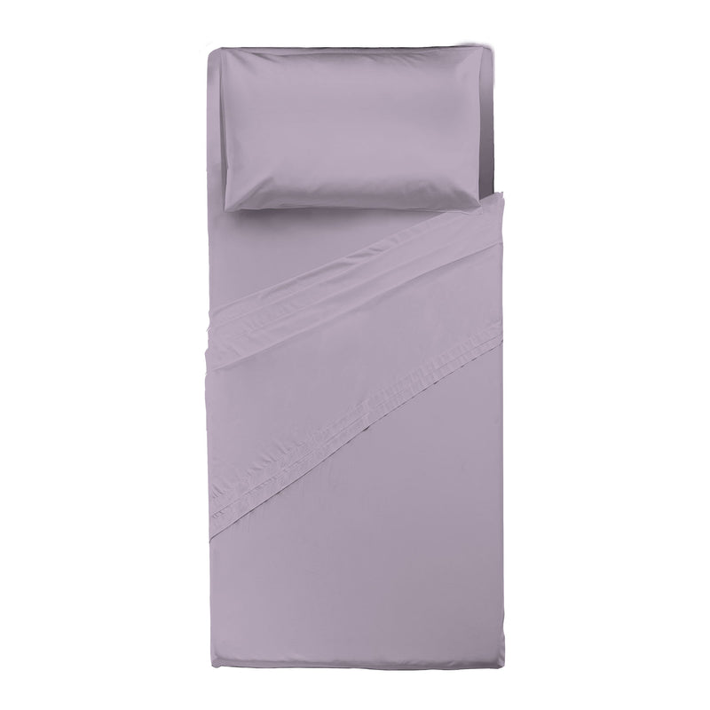 Happidea Completo Letto Singolo in Cotone Tinta Unita Glicine