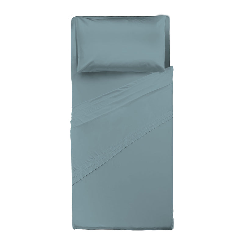 Happidea Completo Letto Singolo in Cotone Tinta Unita Tinta Laguna