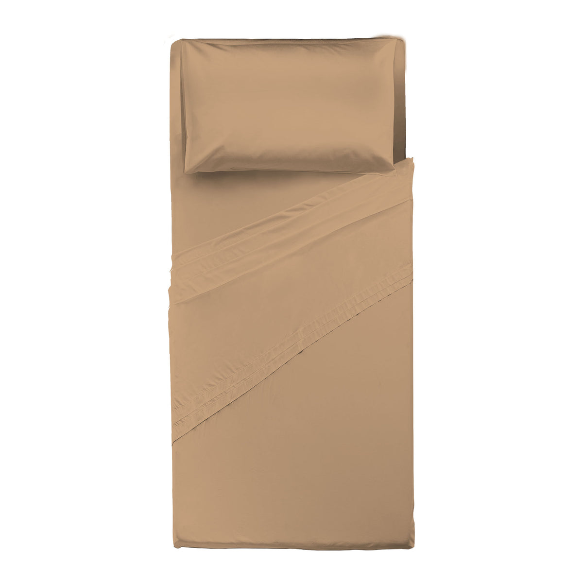 Happidea Completo Letto Singolo in Cotone Tinta Unita Ochre