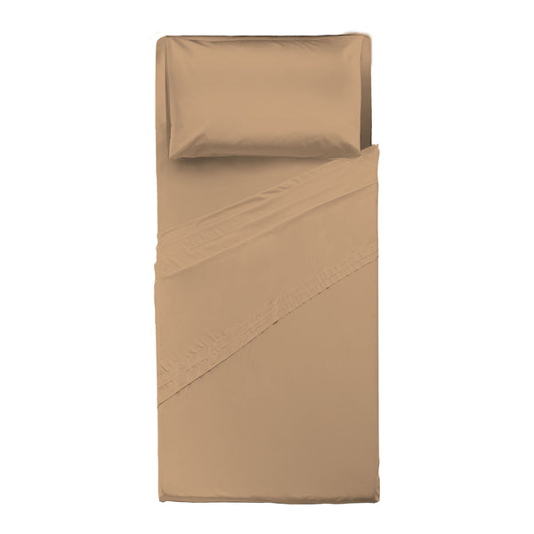 Happidea Completo Letto Singolo in Cotone Tinta Unita Ochre
