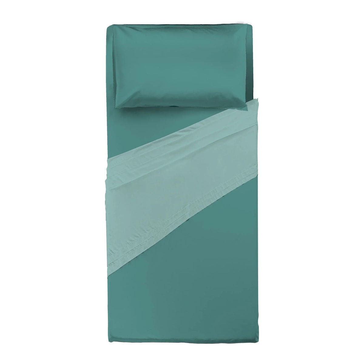 Completo Letto Singolo in Cotone - Tinta Unita Ottanio - Amo La Casa Shop
