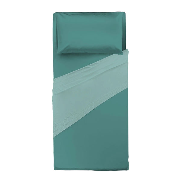 Completo Letto Singolo in Cotone - Tinta Unita Ottanio - Amo La Casa Shop