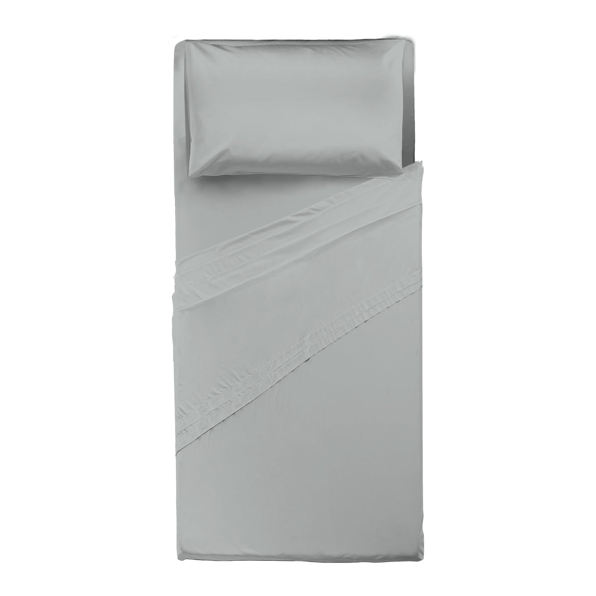 Happidea Completo Letto Singolo in Cotone Tinta Unita Pearl