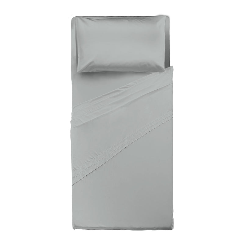 Happidea Completo Letto Singolo in Cotone Tinta Unita Pearl