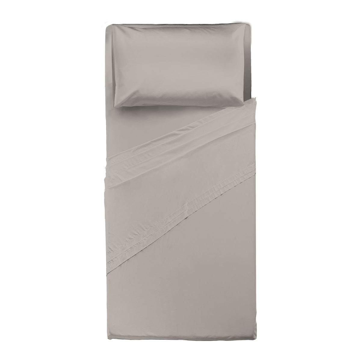 Happidea Completo Letto Singolo in Cotone Tinta Unita Sabbia